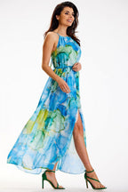 Awama Chiffon Sleeveless Maxi Dress