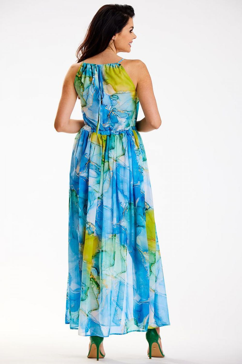 Awama Chiffon Sleeveless Maxi Dress
