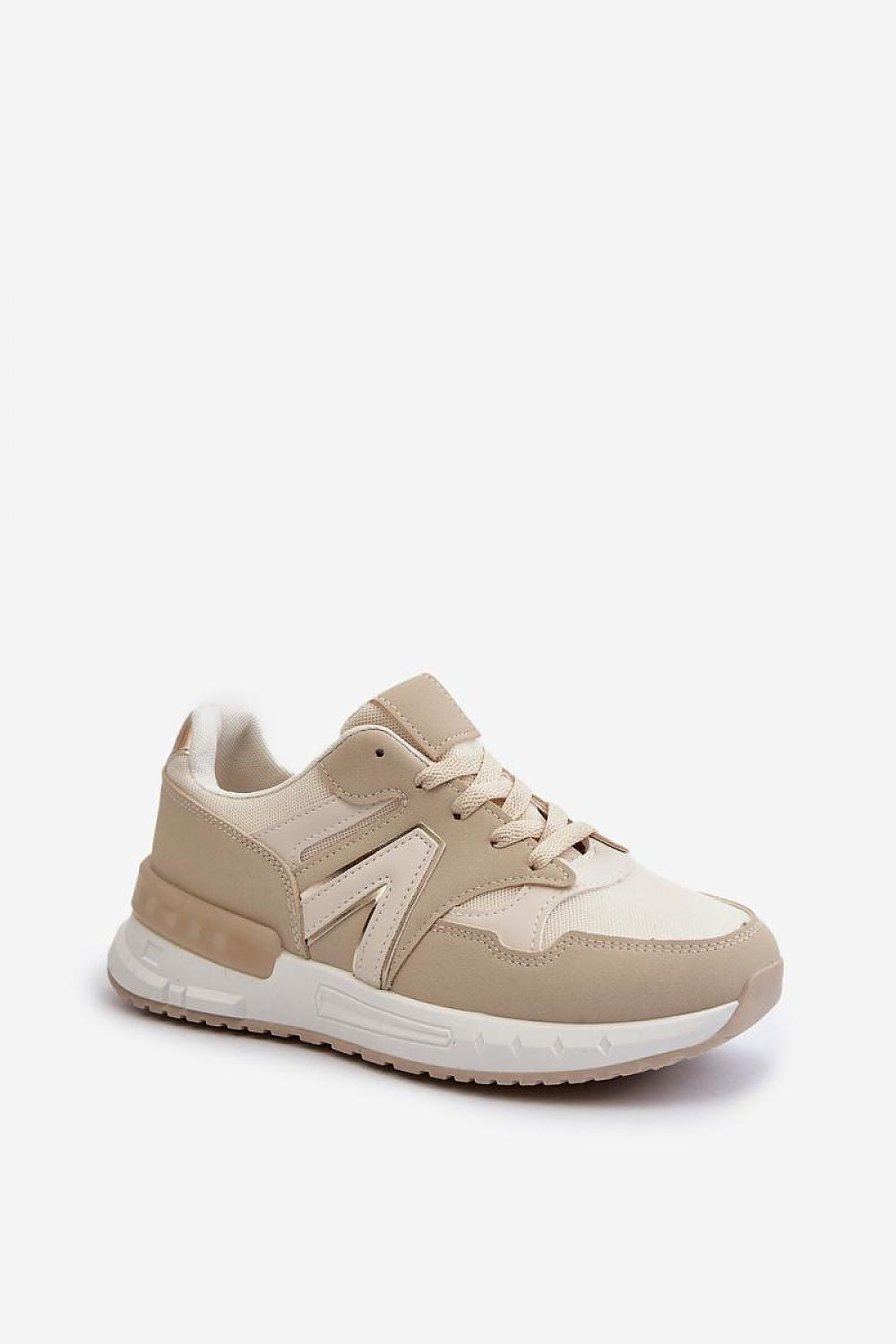 Step In Style Laced Sneakers Beige