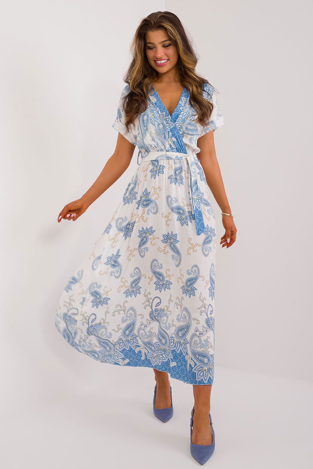 Italy Moda Summer Dress Light Blue