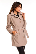 Cabba Trench Coat with Belt Beige