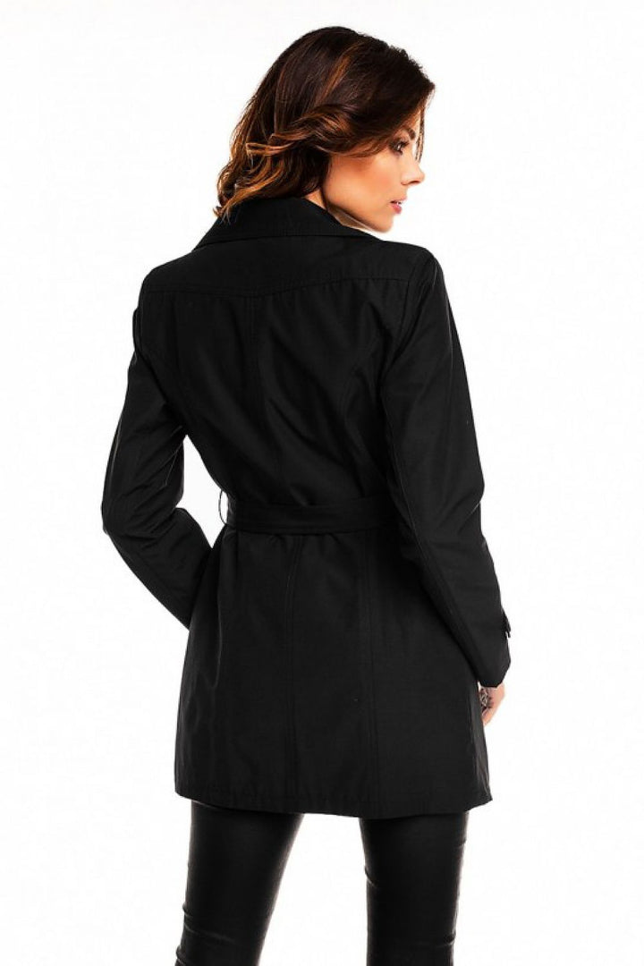 Cabba Trench Coat with Belt Black