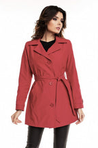 Cabba Trench Coat with Belt Red