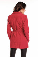 Cabba Trench Coat with Belt Red