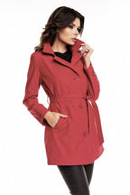 Cabba Trench Coat with Belt Red
