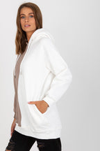 Rue Paris Two-Tone Hoodie Beige/White