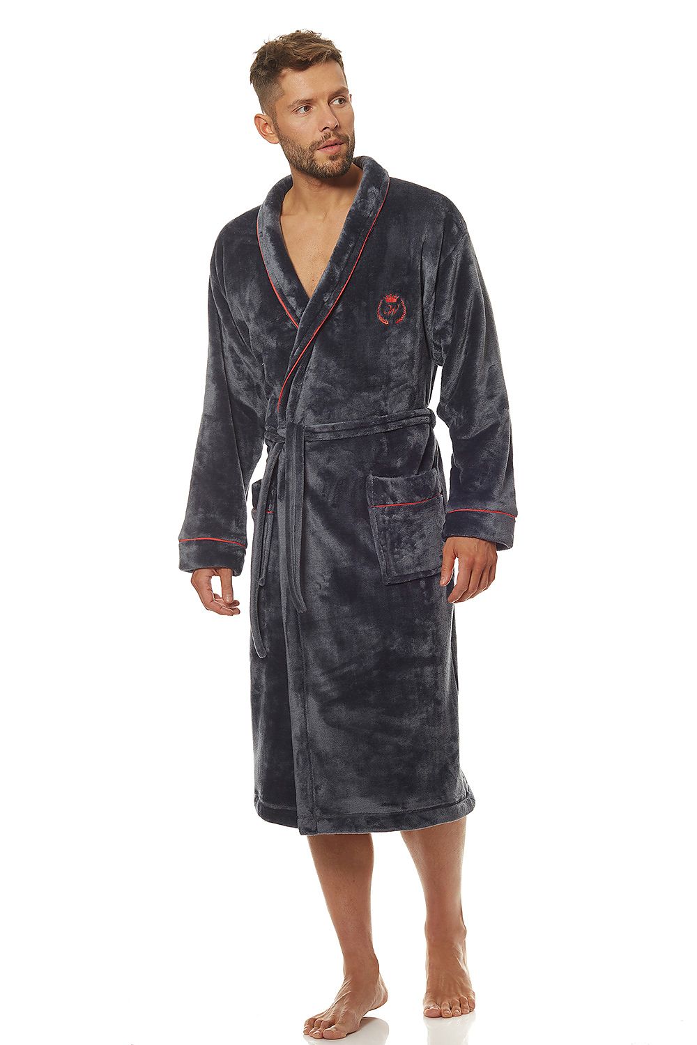 L&L Collection Bathrobe Dark Grey