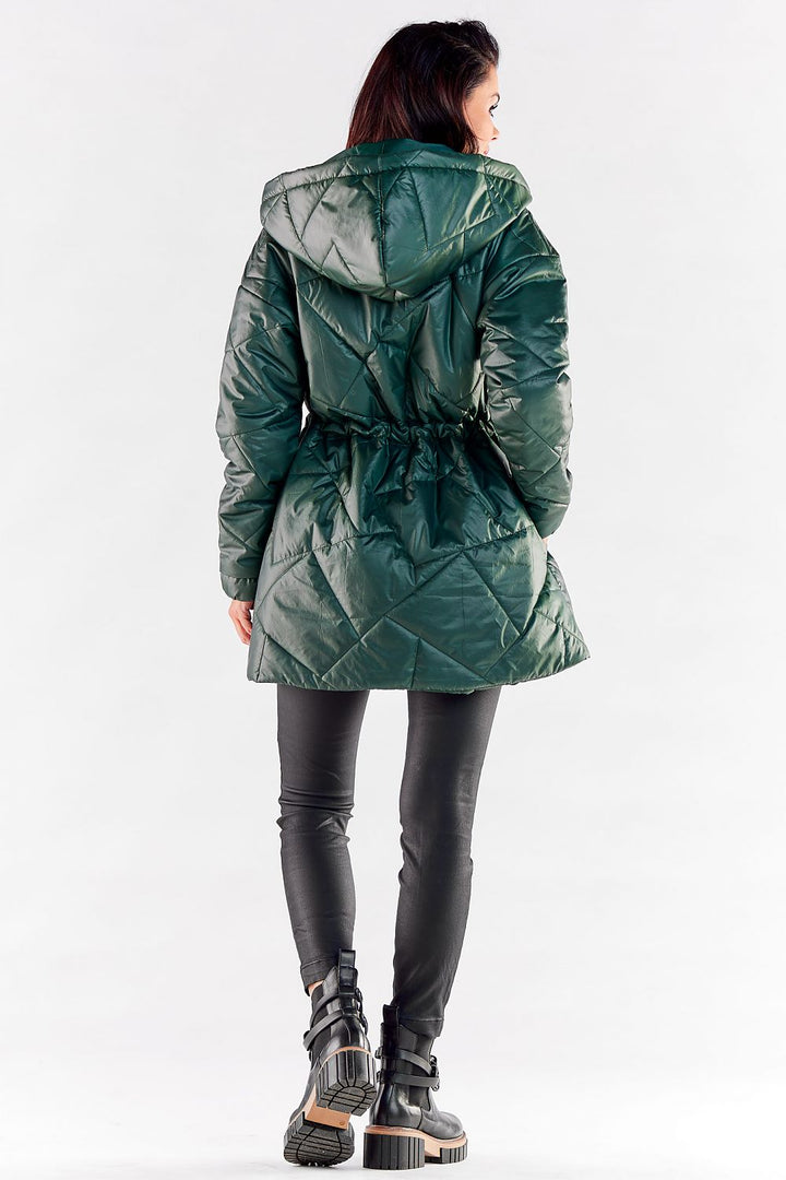 Quilted Hooded Jacket Dark Green