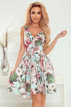 Floral Print Sleeveless Cocktail Mini Dress