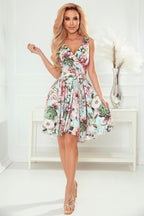 Floral Print Sleeveless Cocktail Mini Dress