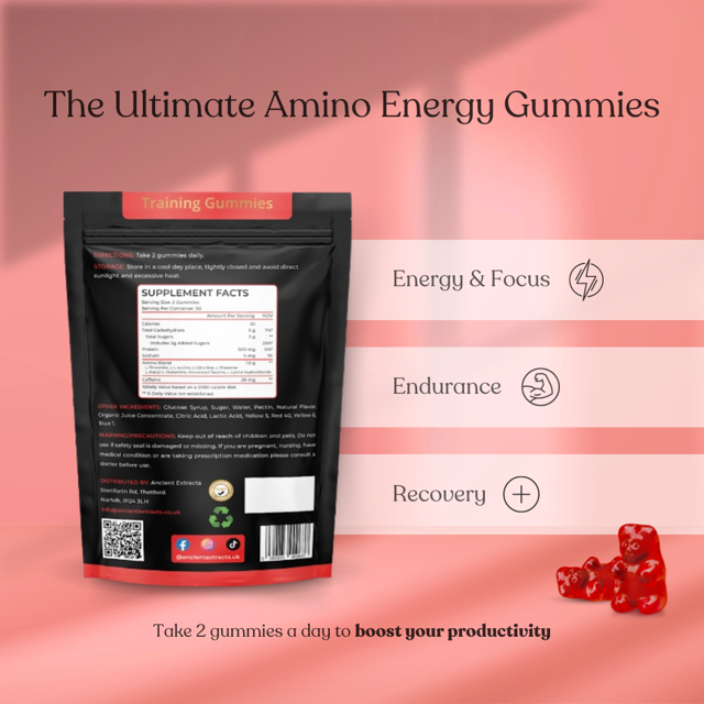 Ancient Extracts Amino Energy Gummies Watermelon Flavour (60)