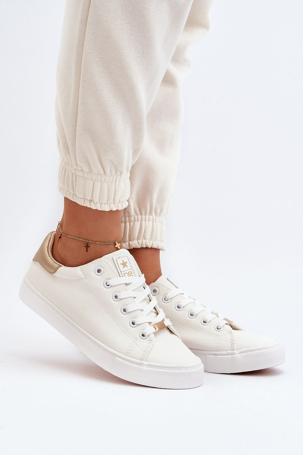 Classic Low-Top Laced Sneakers in White