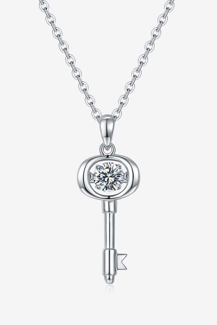 Moissanite Key Pendant Necklace