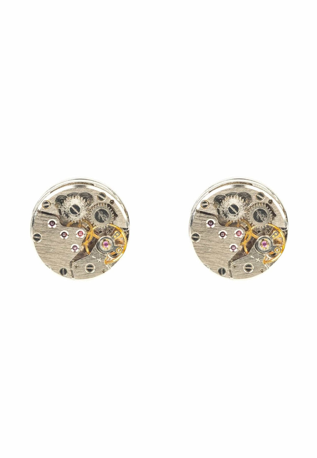Watch Movement Cufflink Silver