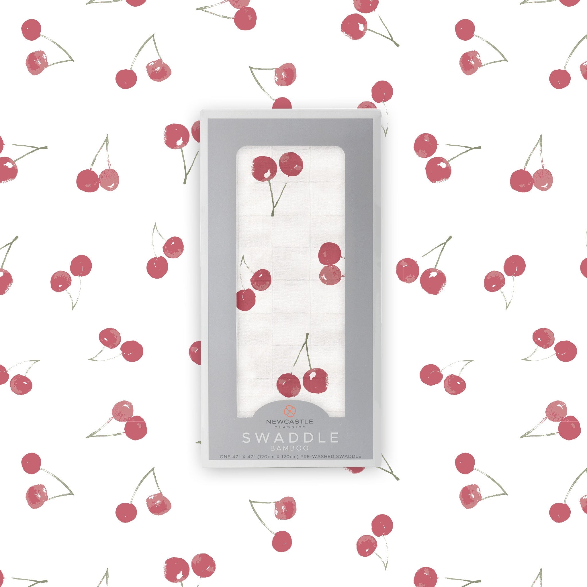 Sweetheart Cherry Bamboo Swaddle