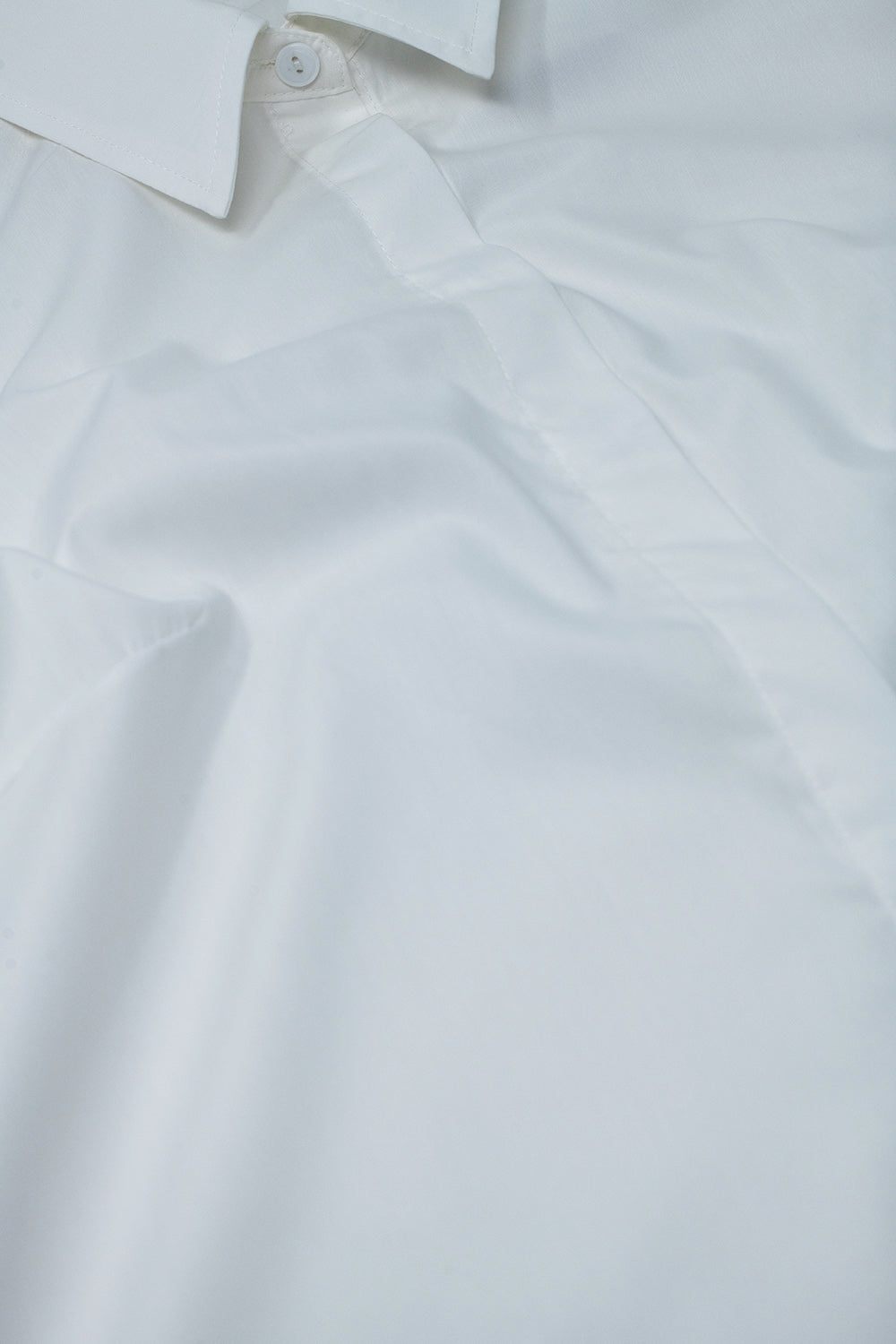 Basic Poplin White Shirt with Balloon Long Sleeves