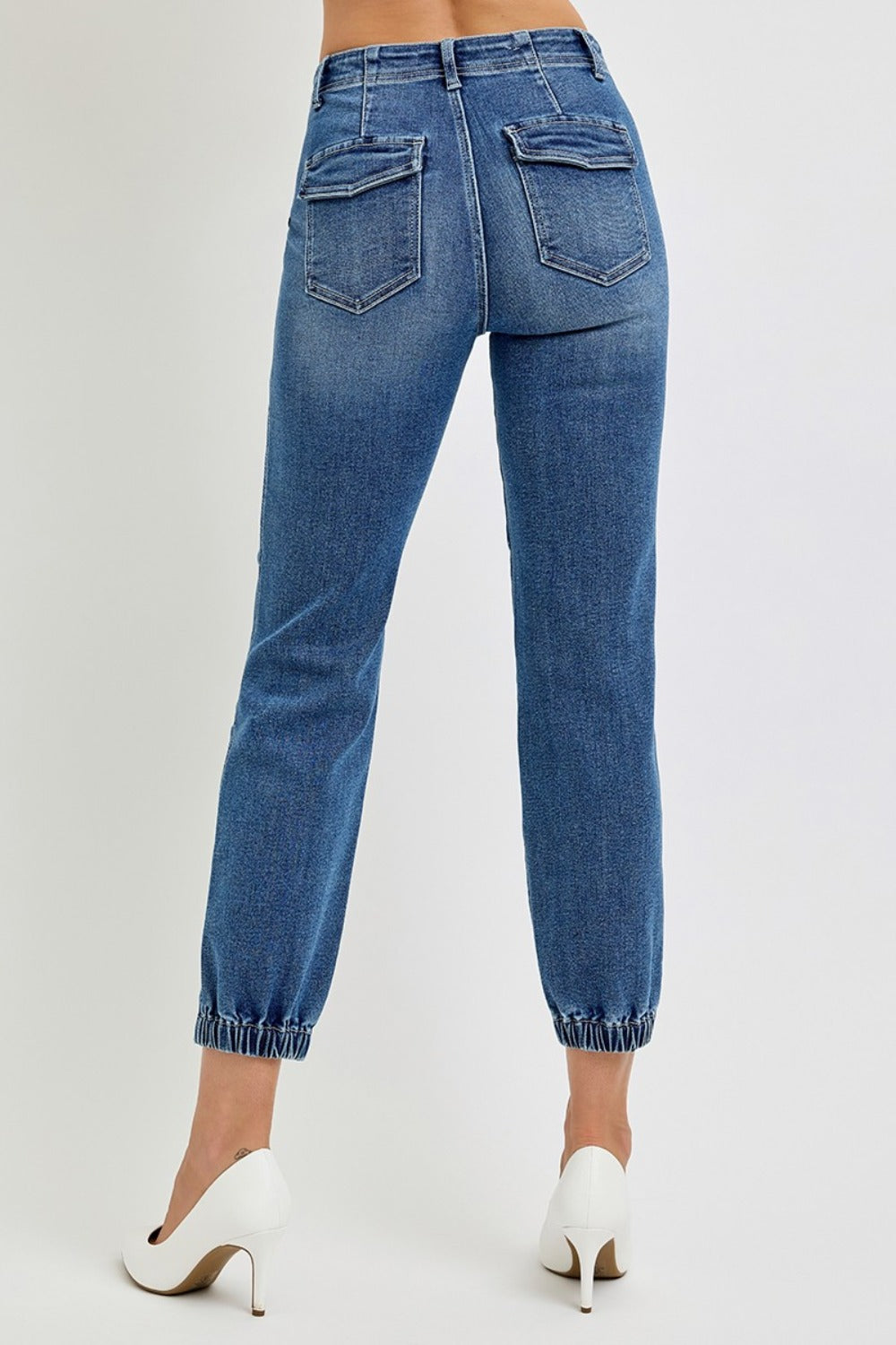 High Rise Ankle Jogger Jeans