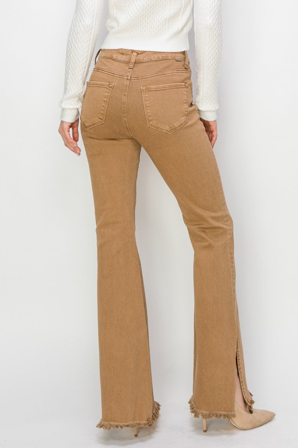 Bailey Full Size High Waist Side Slit Flare Jeans
