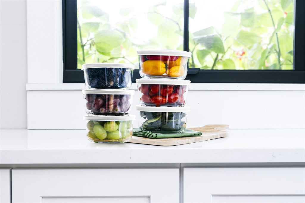 Glass Food Storage Containers 12-Piece (6+6) | White