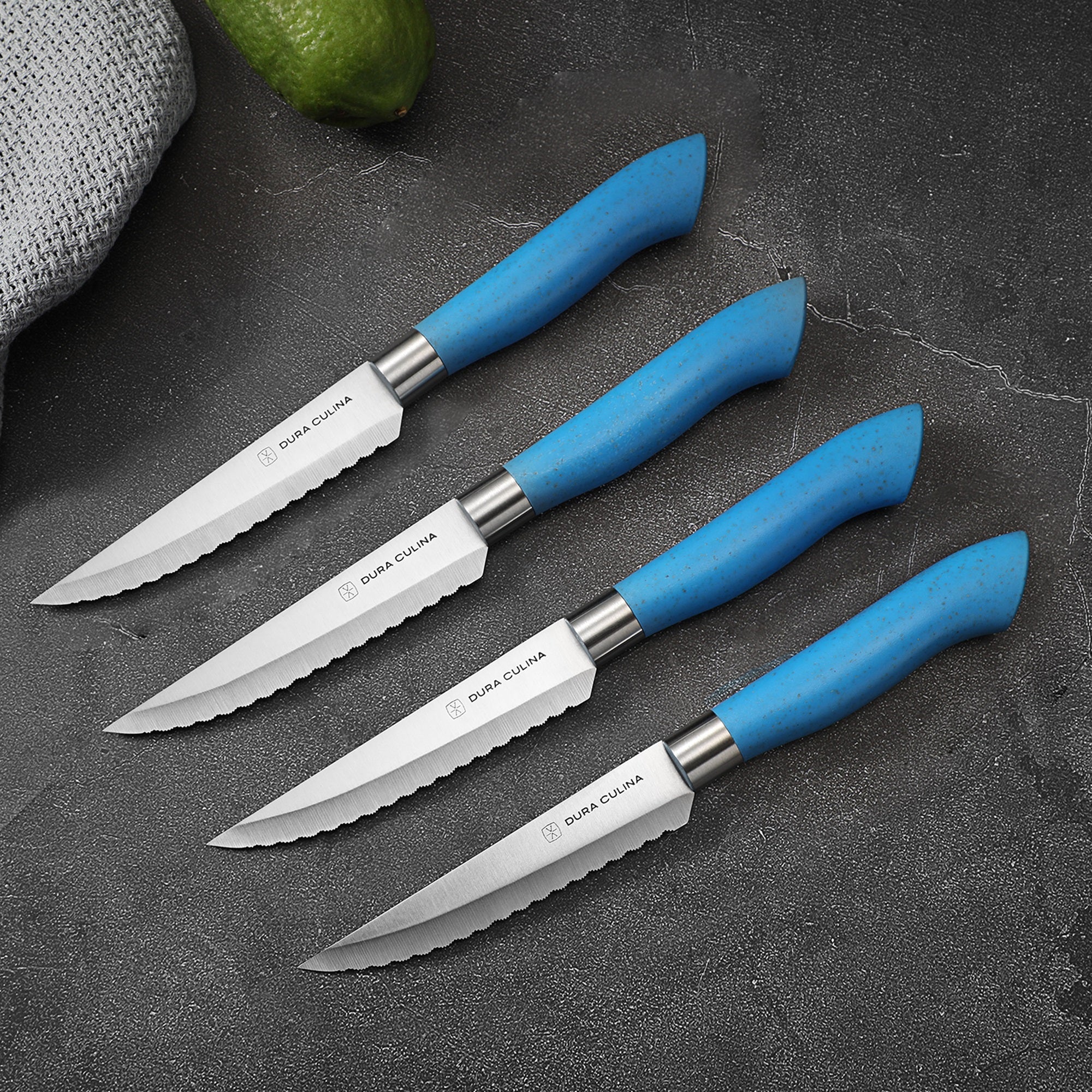 EcoCut 8-Piece Steak Knife Set | Blue