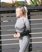 Bocana Seamless Sports Top Grey & Black