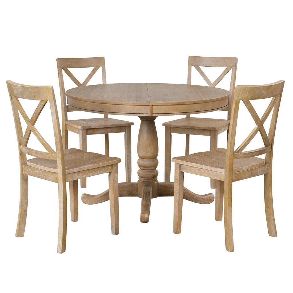 Modern Dining Table Set For 4 Round Table 4 Chairs