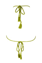 El Diamante Moss Green Hand-Crocheted Bikini Top