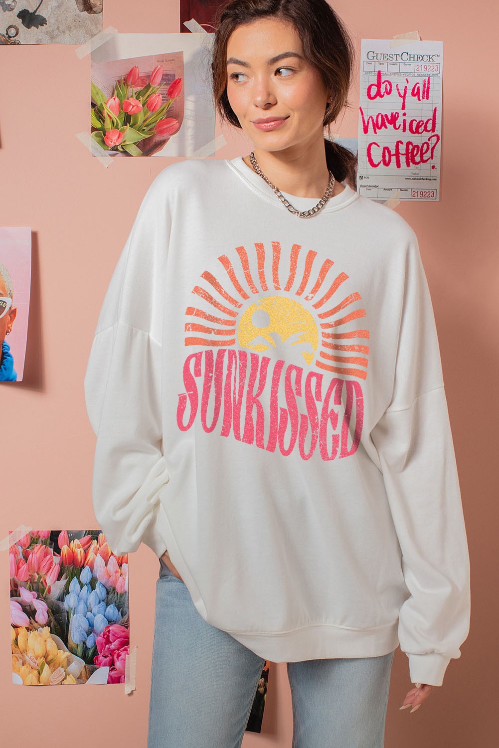 Sunkissed Oversized Graphic Sweatshirt Pullover