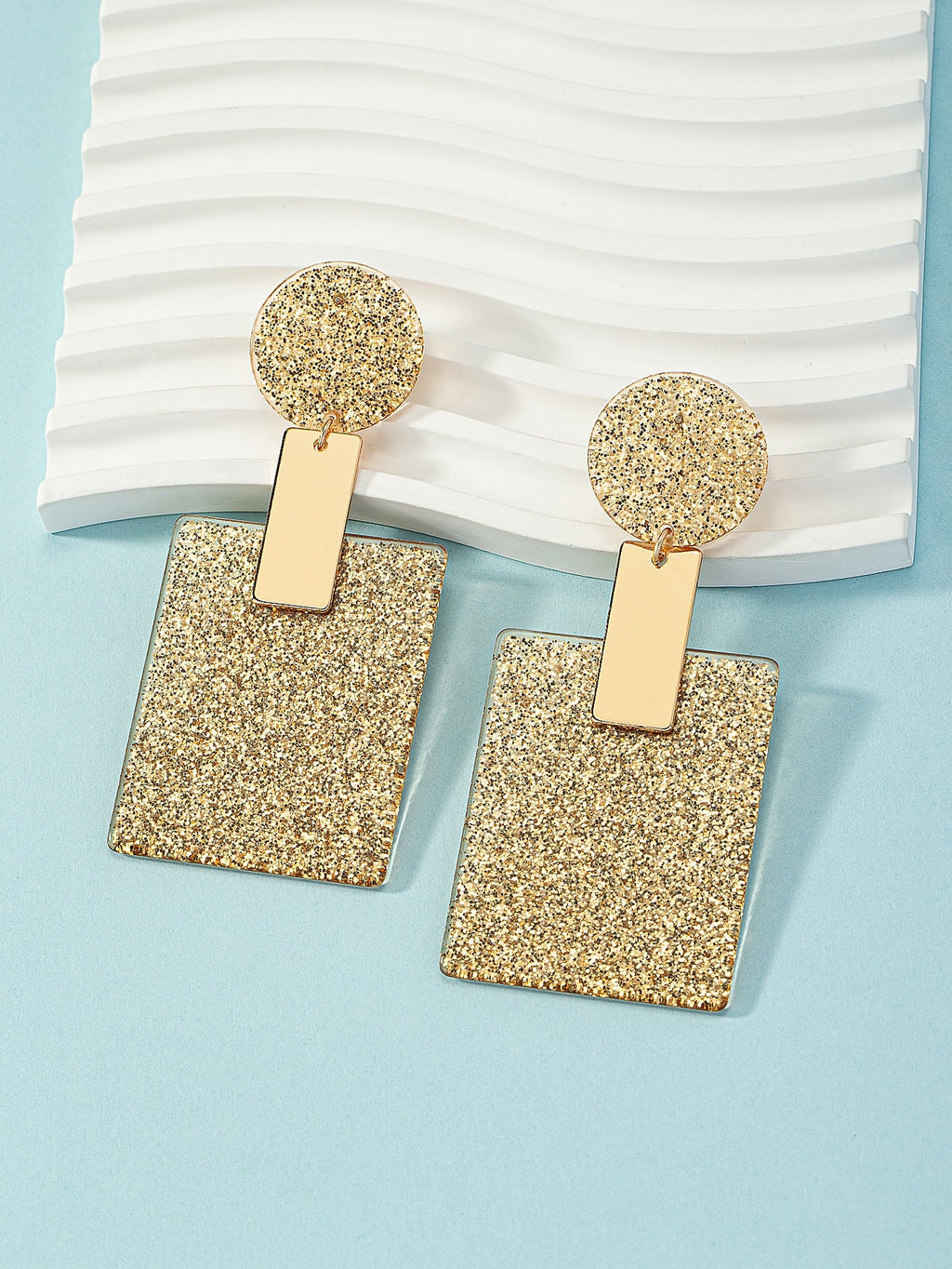 Sparkled in Gold Glam Drop Earrings