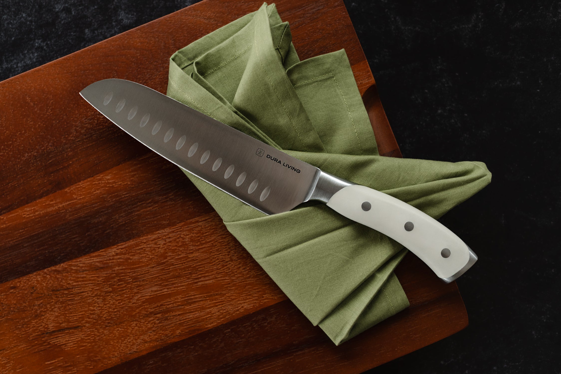Elite 7 Inch Santoku Knife | Cream