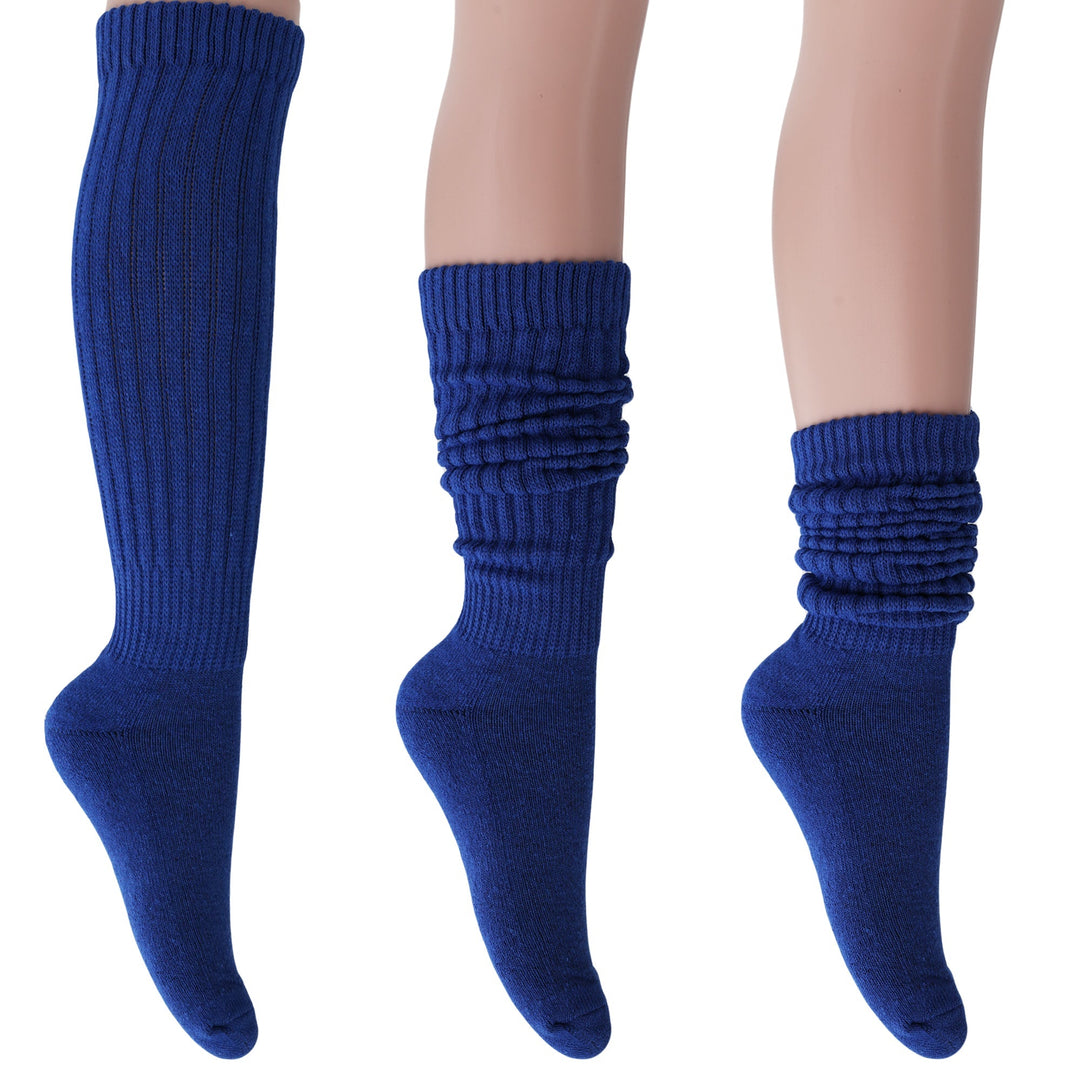 Cotton Women's Extra Long Heavy Slouch Socks 6 Pairs