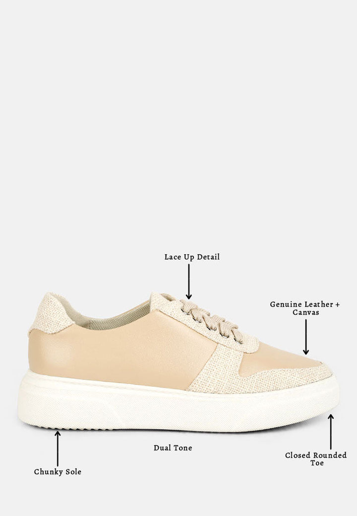 Kjaer Dual Tone Leather Sneakers