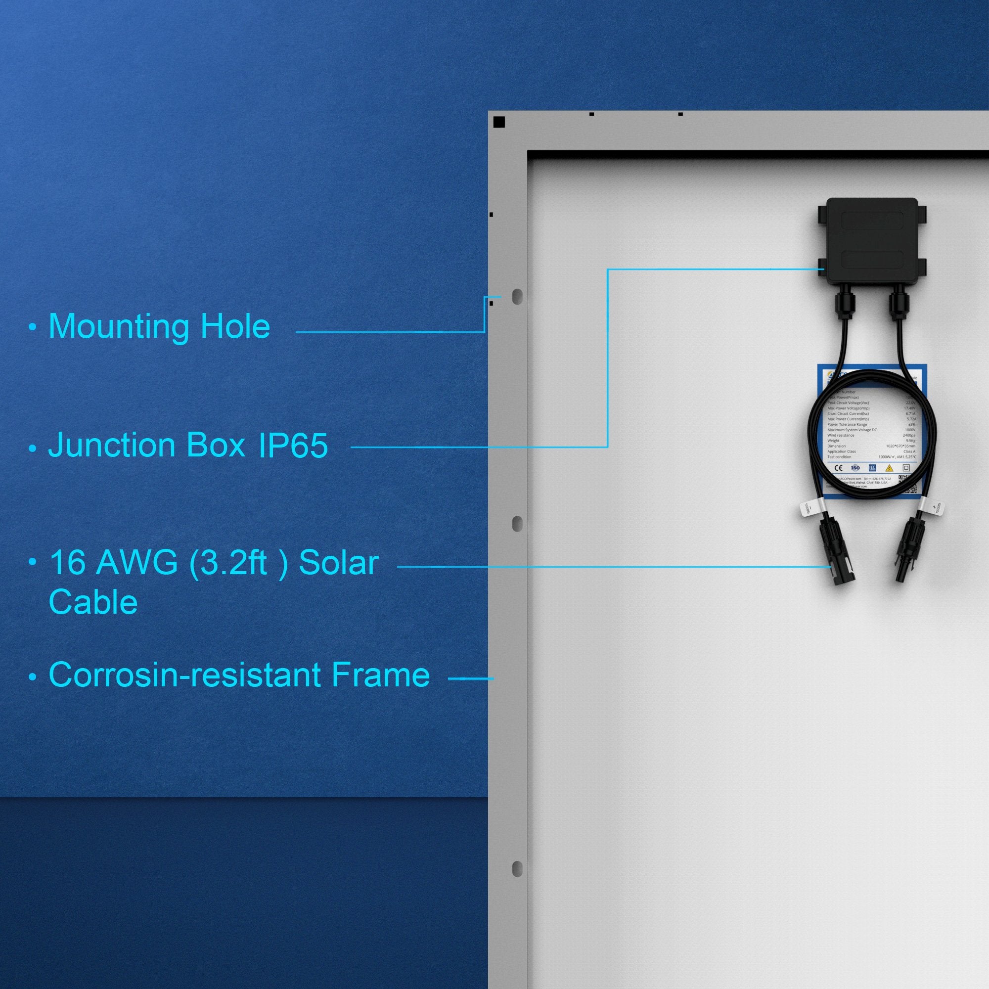 100W Polycrystalline Solar Panel For 12V Battery Charging