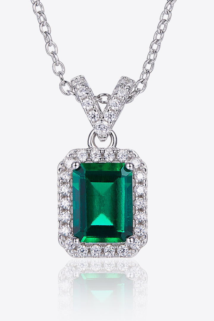 1.25 Ct Lab-Grown Emerald Pendant Necklace