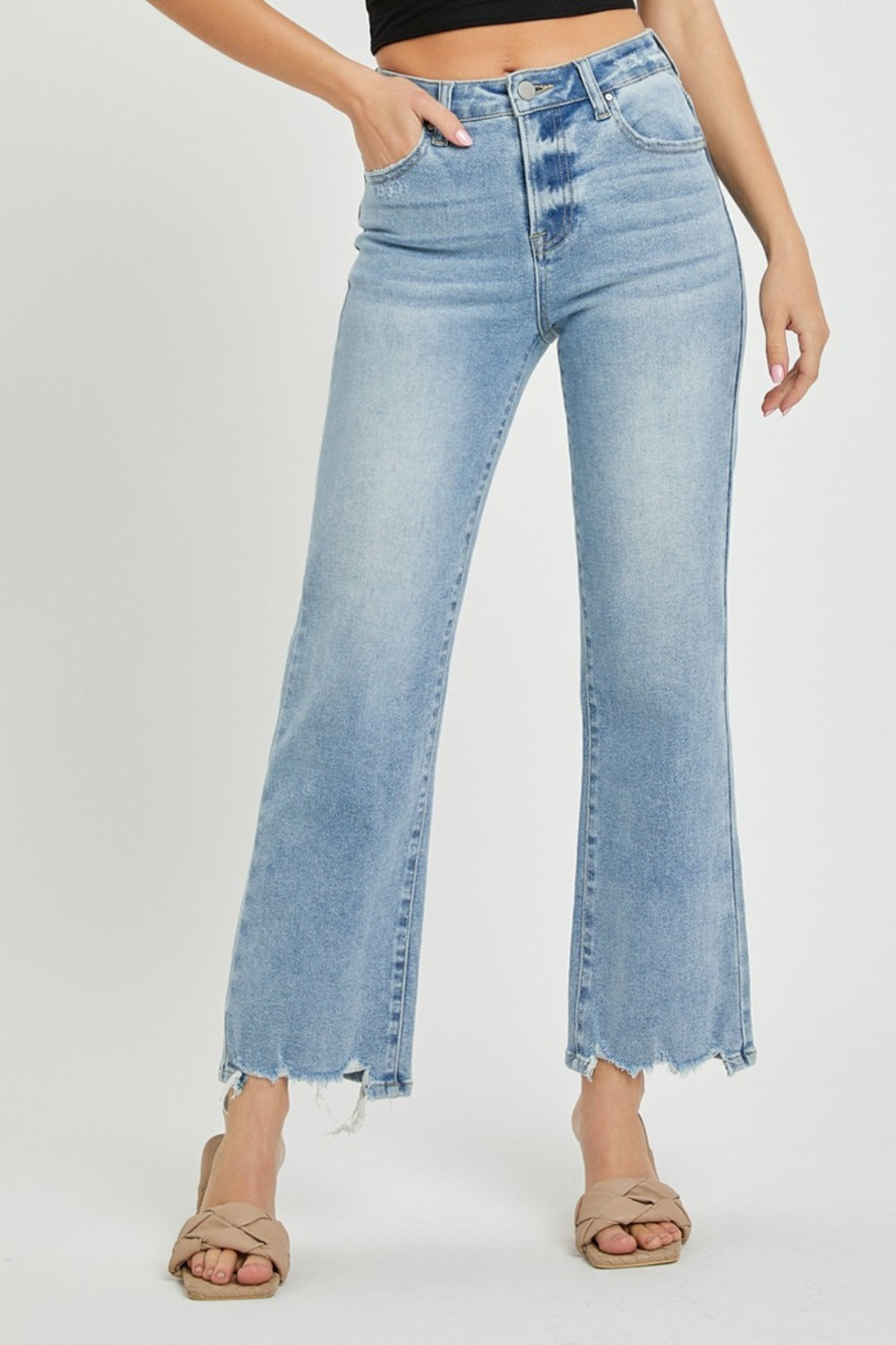 Risen Full Size High Rise Straight Jeans