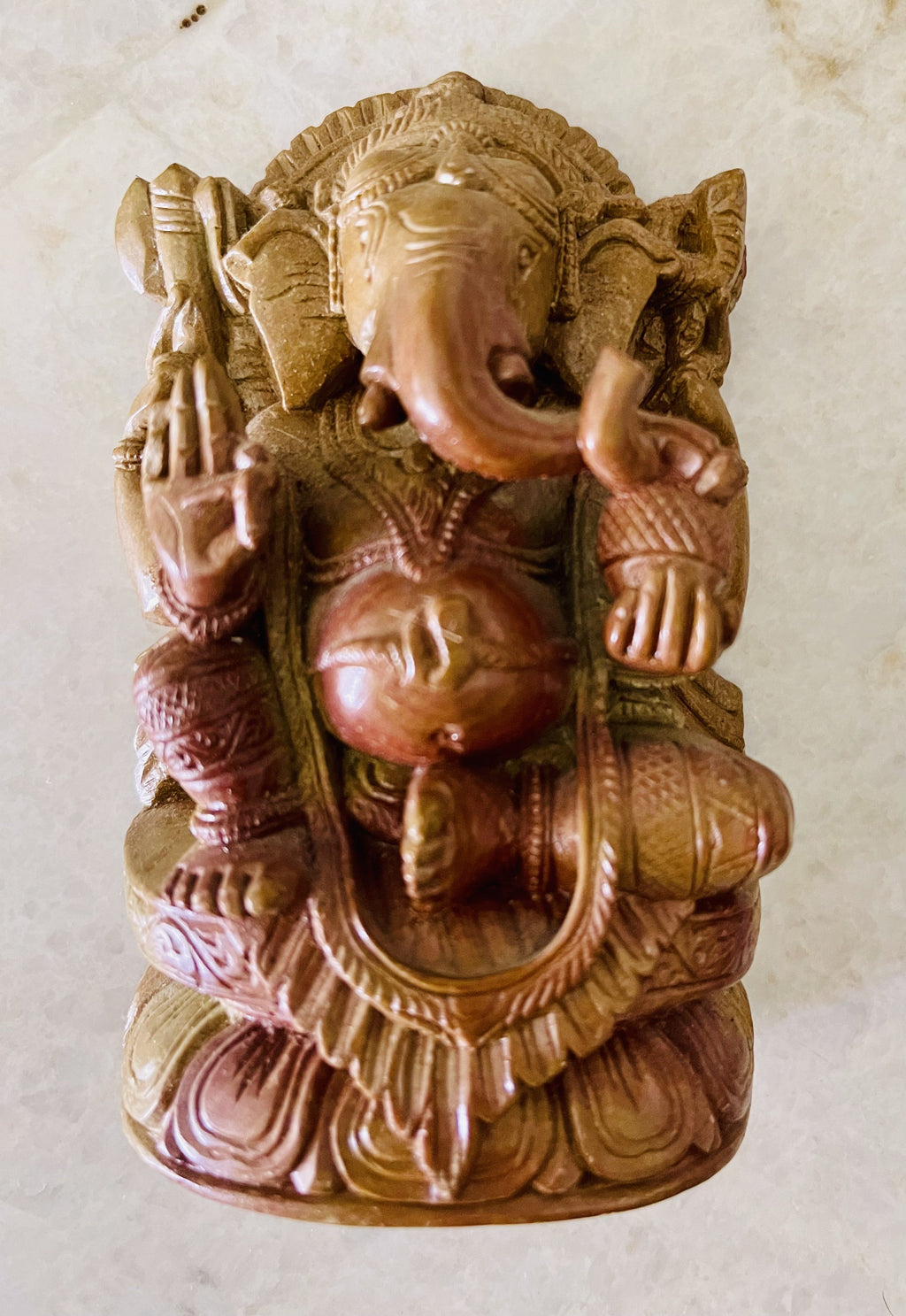 Handcrafted Sculpture in Soapstone Elephant Head God Ganesha