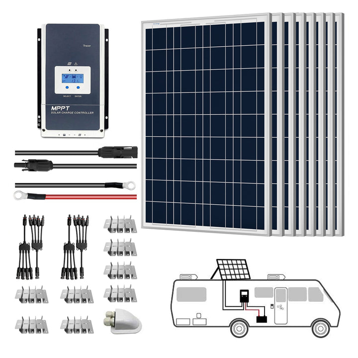 8x100W 12V Poly Solar RV Kit 60A MPPT Charge Controller (800W 60A)