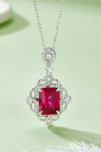 Ruby Pendant Necklace in 925 Sterling Silver
