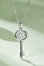 Moissanite Key Pendant Necklace