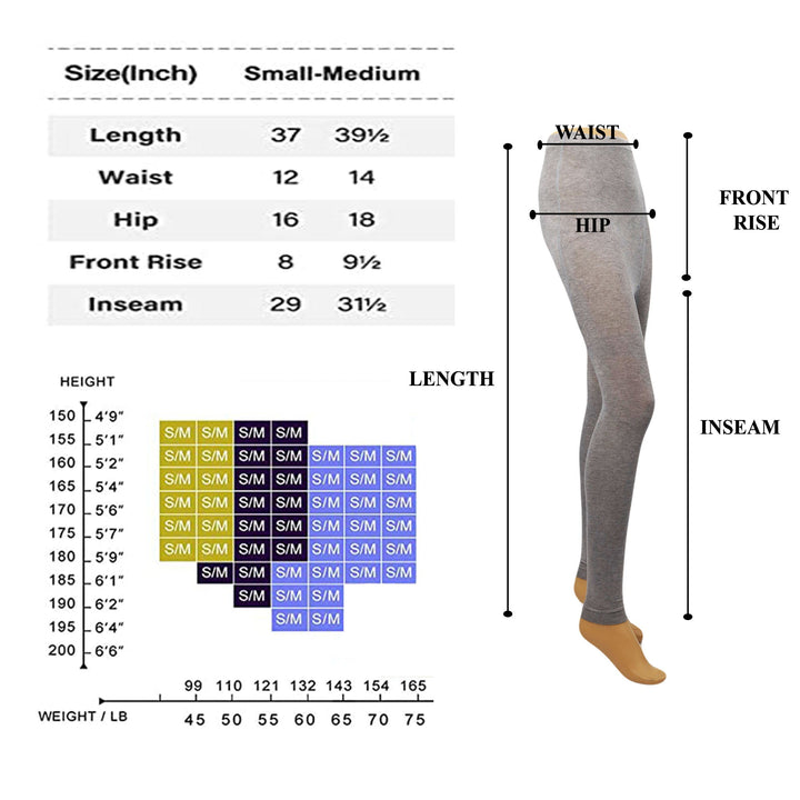 Black Thermal Leggings for Women Microfiber Soft Stretch Full Legging