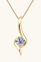 Moissanite 1 Ct in 925 Sterling Silver Necklace