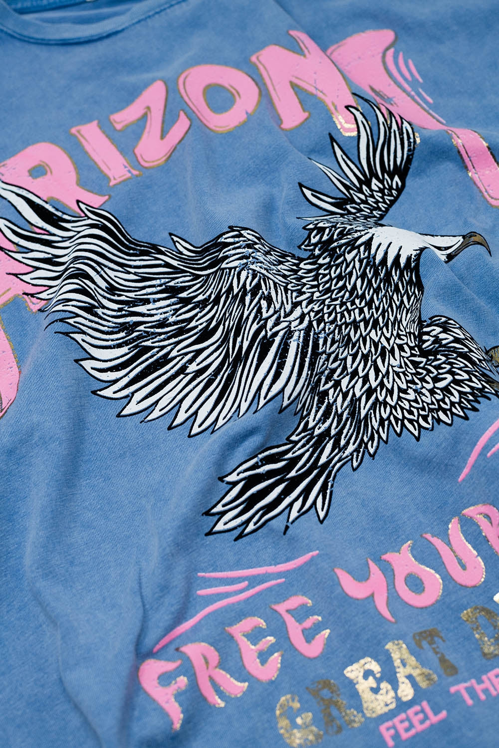 Arizona T-Shirt with Eagle Digital Print in Blue