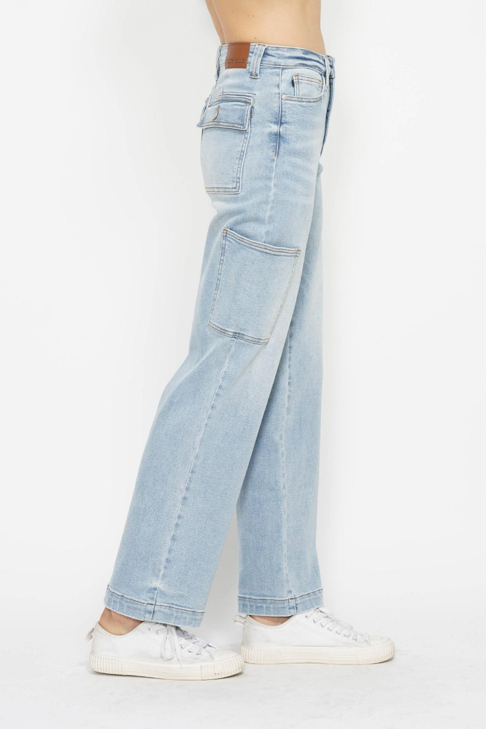 High Waist Straight Cargo Jeans