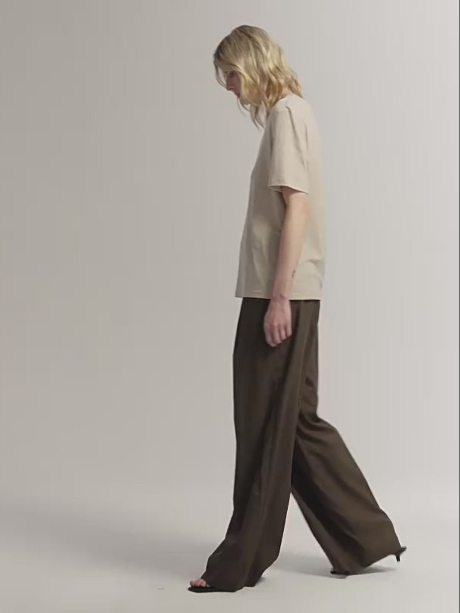 Loose Fit Cashmere Round Neck Short Sleeve Top 'Soft Cloud'