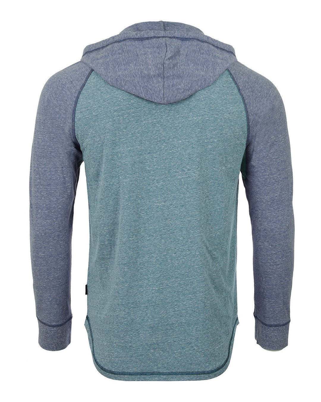 Men's Long Sleeve Henley Raglan Hoodie With Kangaroo Pocket