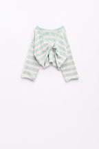 Striped Sweater with Knot Detail at the Back