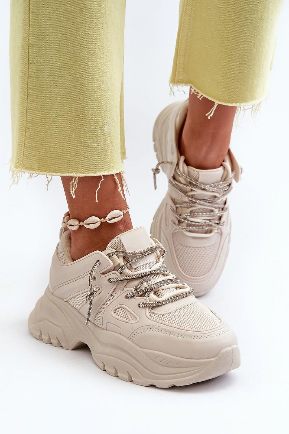 Platform Sport Shoes Beige