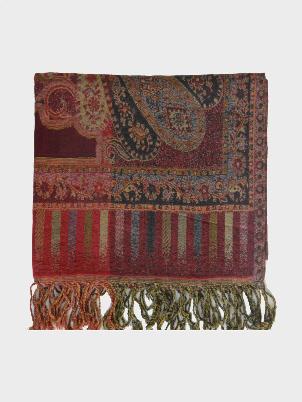 Handwoven Paisley Jamavar Designer Woolen Shawl