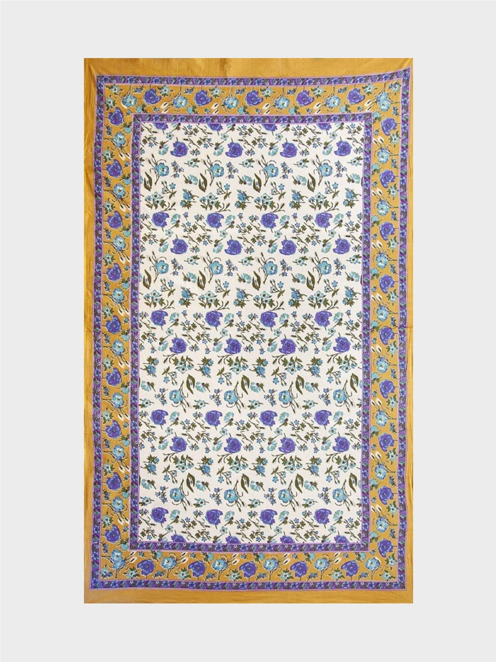 Floral Printed Wall Hanging Picnic Tapestry Beige/Blue