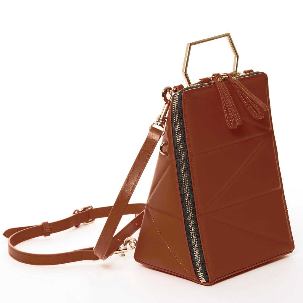 The Heidi Brown Leather Backpack Purse